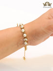 Alphabet CD Rustic pearl and bee bracelet