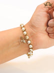 Alphabet CD Rustic pearl and bee bracelet