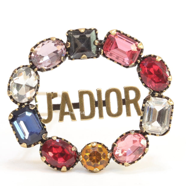 Golden Alphabet Hair Pin with multi-coloured stones