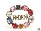 Golden Alphabet Pin with multi-coloured stones