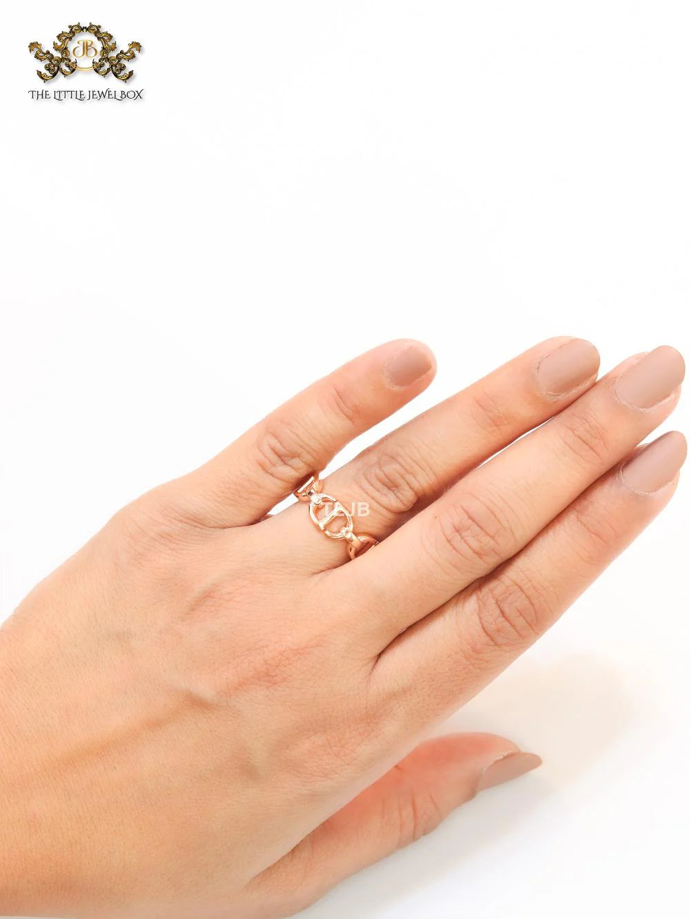 Alphabet CD rose gold plated ring
