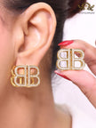 Double B CZ gold studs