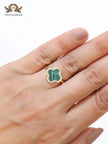 Green MOP ring with cz