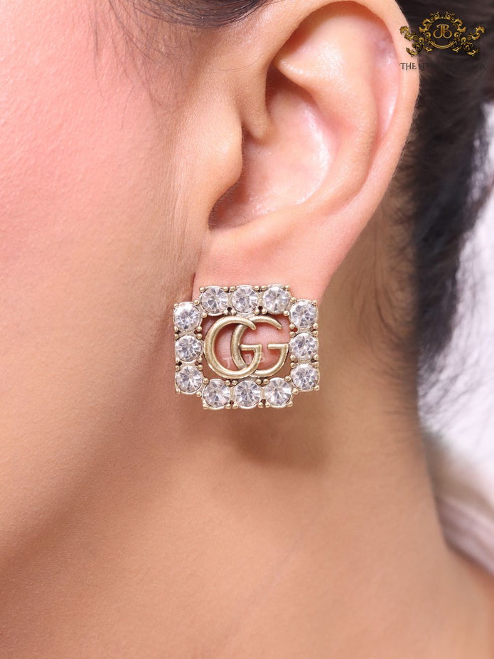 Double G rustic CZ studs