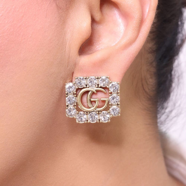 Double G rustic CZ studs