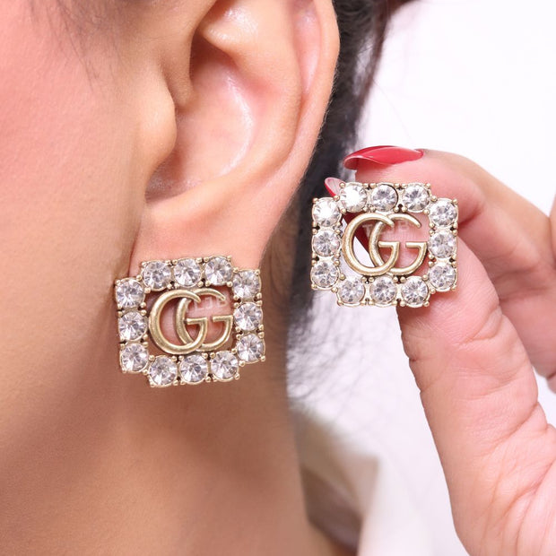 Double G rustic CZ studs
