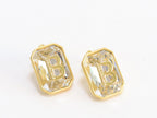 Alphabet B large cz earrings in gold finish