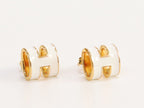 Alphabet H white studs in gold finish