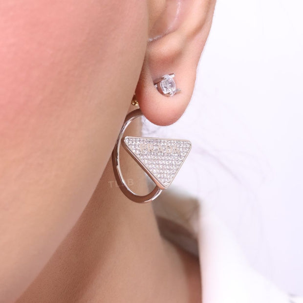 CZ platinum detachable dangles