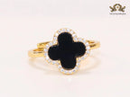 Black MOP ring with cz