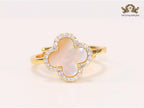 Off White MOP and cz ring