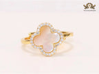 Off White MOP and cz ring