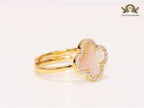 Off White MOP and cz ring