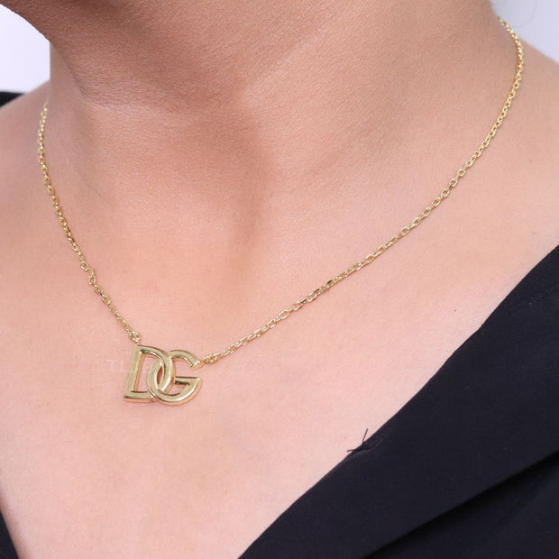 Alphabet D and G gold chain