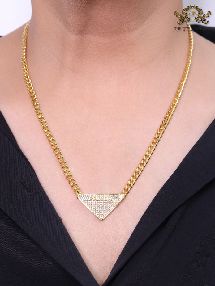 Alphabet cz and gold chain