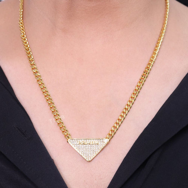 Alphabet cz and gold chain