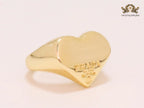 Alphabet P gold plated heart ring