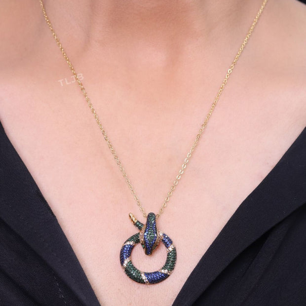 Round snake chain with CZ