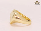 Alphabet P gold plated heart ring