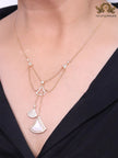 Alphabet B V L White MOP and Cz charms chain