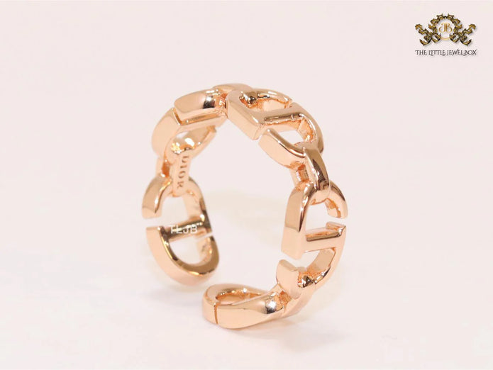 Alphabet CD rose gold plated ring