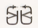 Alphabet V black metallic hoops