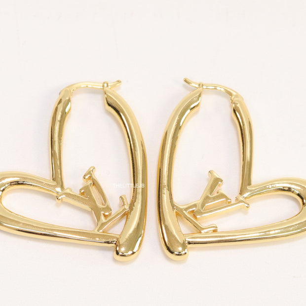 Golden heart shape hoops with alphabets