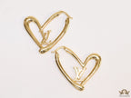 Golden heart shape hoops with alphabets