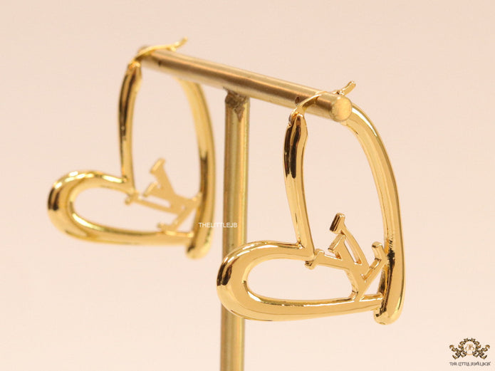 Golden heart shape hoops with alphabets