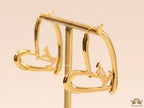 Golden heart shape hoops with alphabets