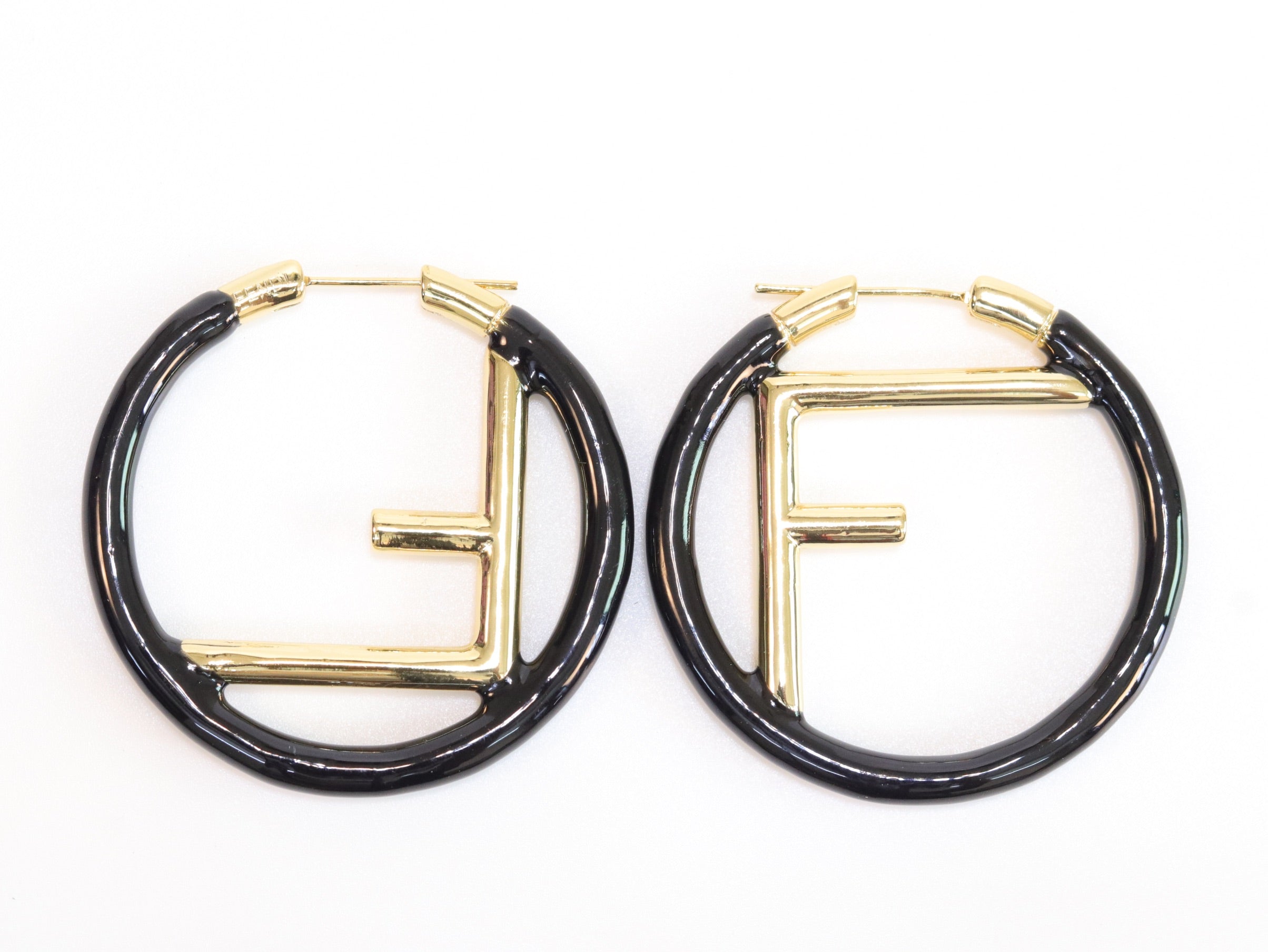 Black Alphabet F Hoops