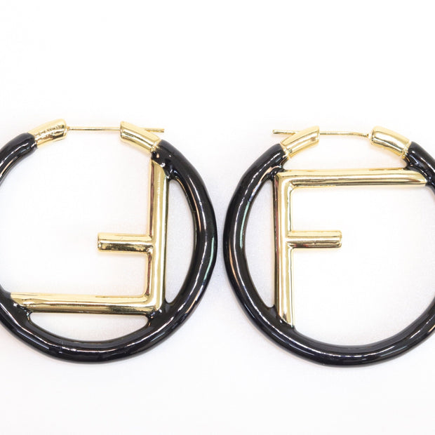Black Alphabet F Hoops