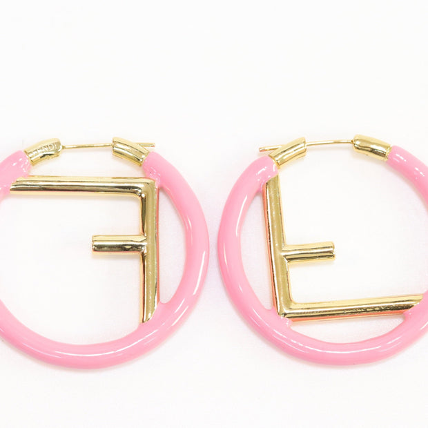Baby Pink Alphabet F Hoops