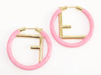 Baby Pink Alphabet F Hoops