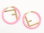 Baby Pink Alphabet F Hoops