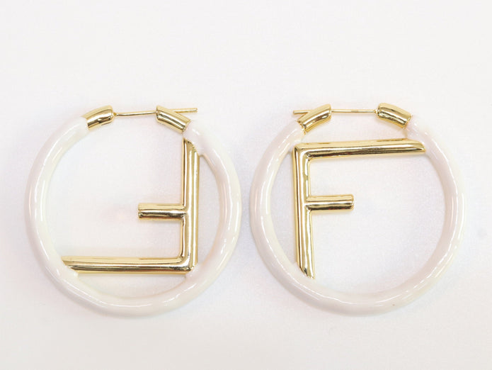White Alphabet F Hoops