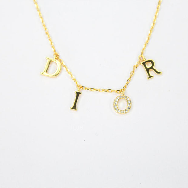 Alphabet D charm chain Small