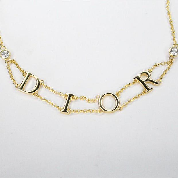 Alphabet D gold choker chain
