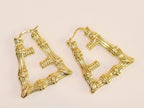 Alphabet F gold fancy hoops