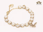 Alphabet CD Rustic pearl and bee bracelet