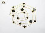 Alphabet VC Black clover long chain necklace 48 inches