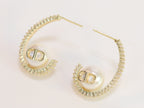 Alphabet C and D pearl gold dangles