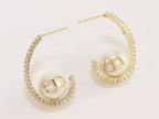 Alphabet C and D pearl gold dangles