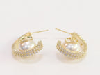 Alphabet C and D pearl gold dangles
