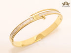 White & gold sleek screw bracelet