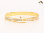 White & gold sleek screw bracelet