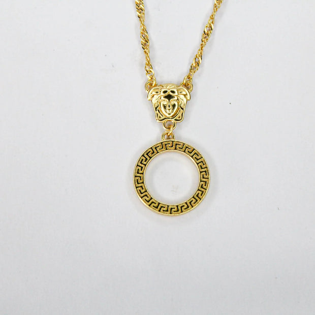 Medusa double Chain with tie knot pattern
