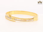 White & gold sleek screw bracelet