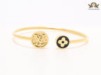 Alphabet L black & gold bracelet