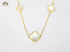 Alphabet VC White clover long chain necklace 48 inches